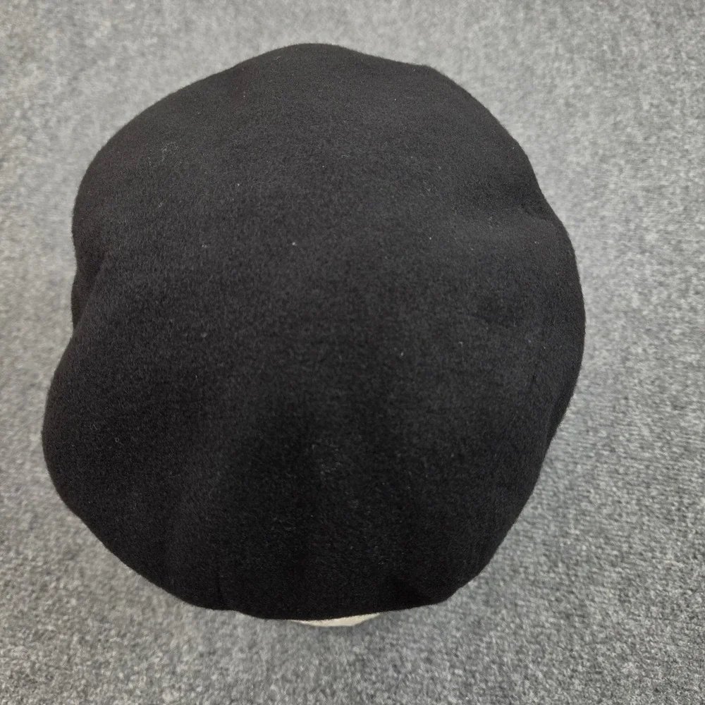 Italian Newsboy Hat 100% Cashmere Mens 7 3/8 Black Flat Cap Driver Hat Old Money
